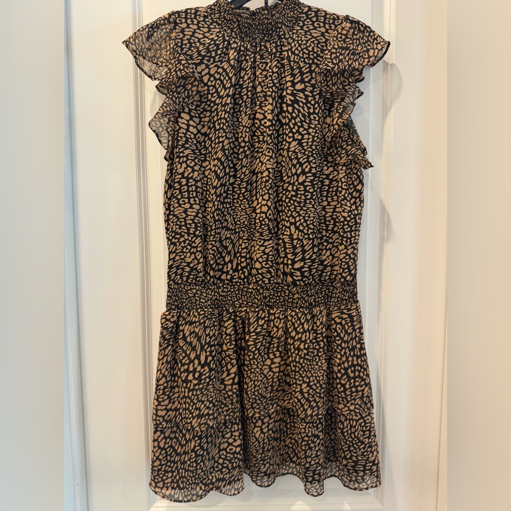 1. State Black and Tan Patterned Dress